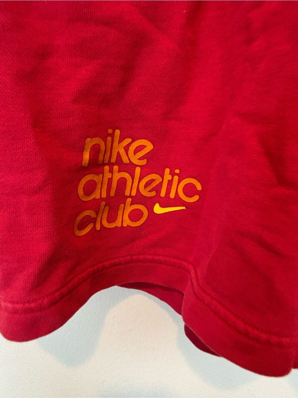Nike Red Shorts with Orange Drawstring and Logo - Picture 3 of 5